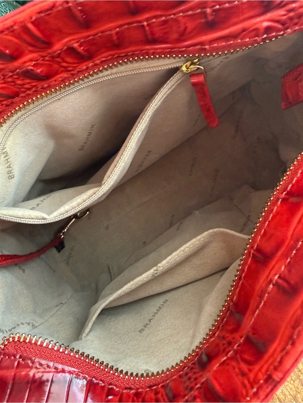 Brahmin Red Croc Leather Crossbody - Picture 10 of 10